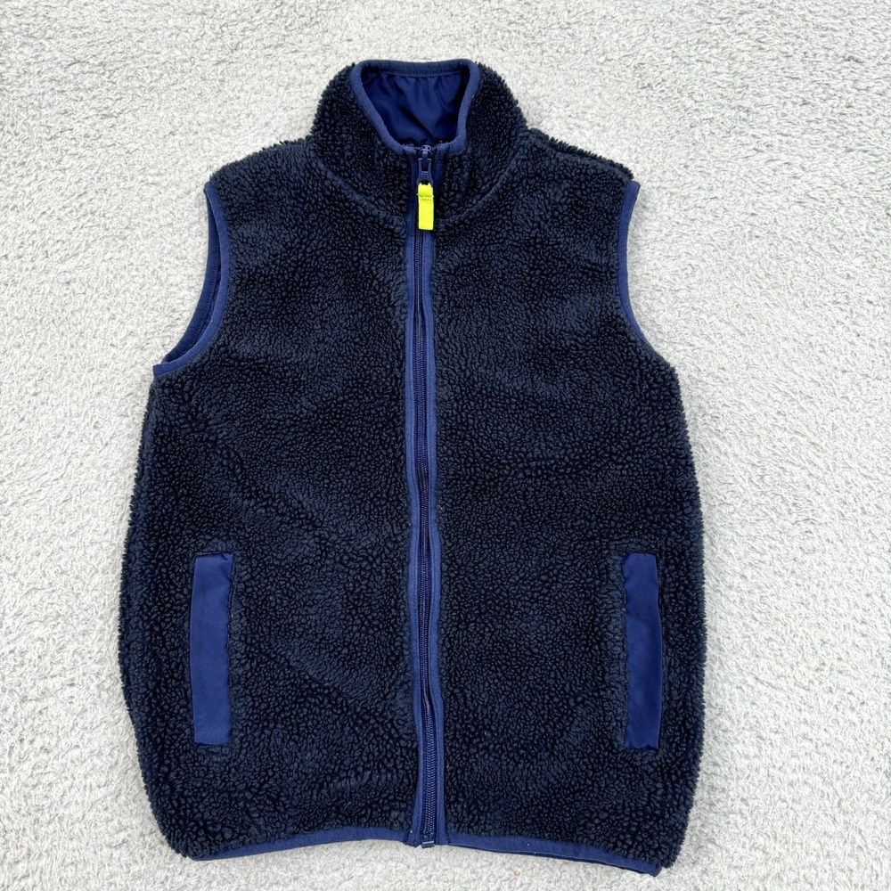 Oshkosh Bgosh Vest Jacket Boys 8 Blue Fleece Zip Pockets Active Sporty Outdoor